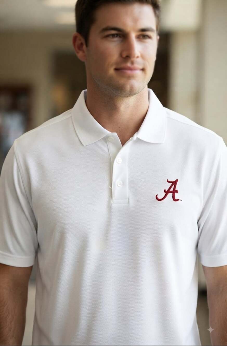 Gear For Sports Men's Alabama Crimson Tide White Performance Polo Shirt